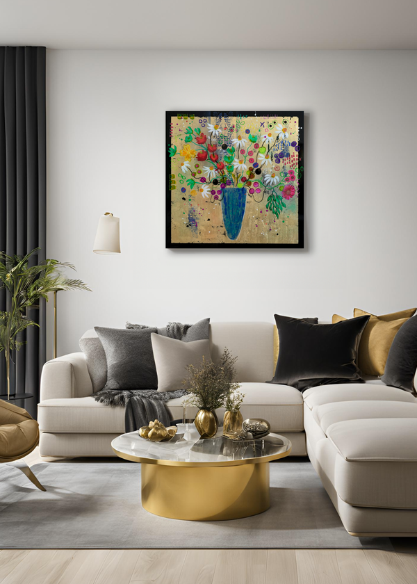 Floral - Golden Glamour (Wall Art)
