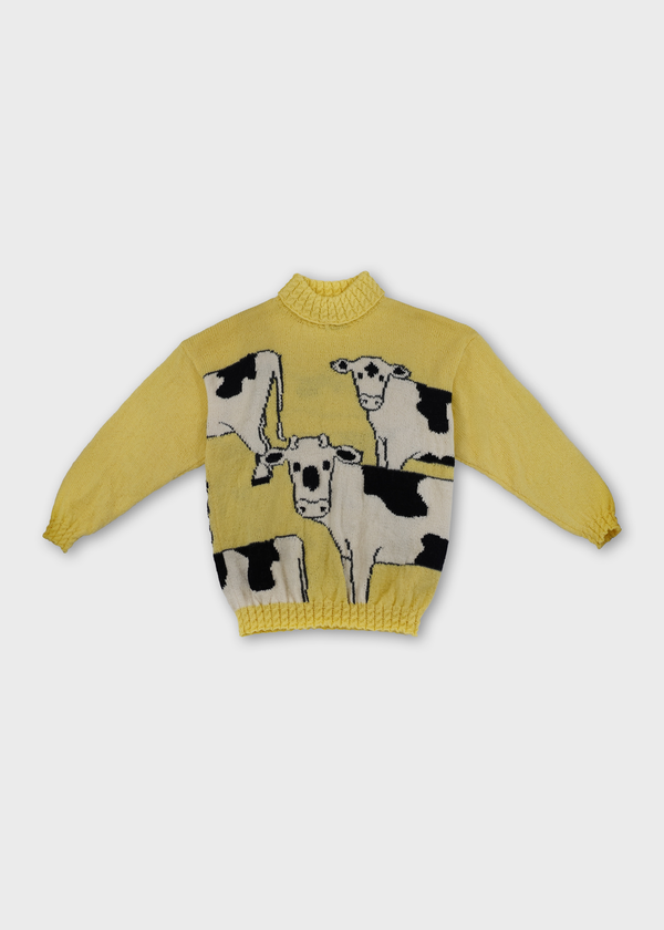 Two Tone Cow (Hand Knitted)