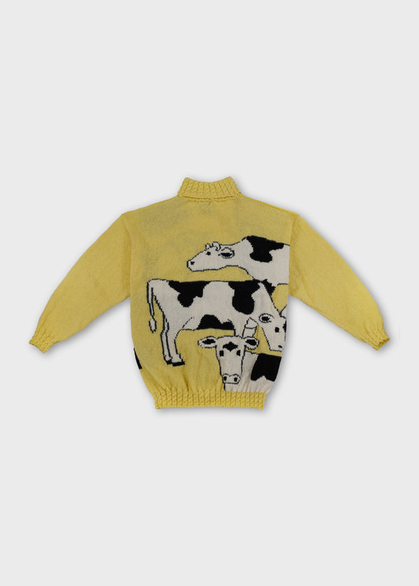 Two Tone Cow (Hand Knitted)