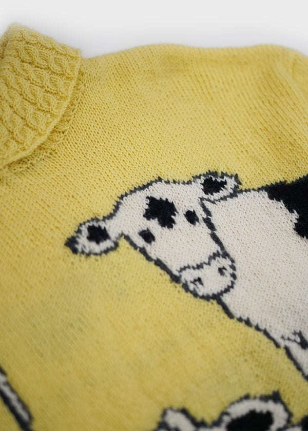Two Tone Cow (Hand Knitted)
