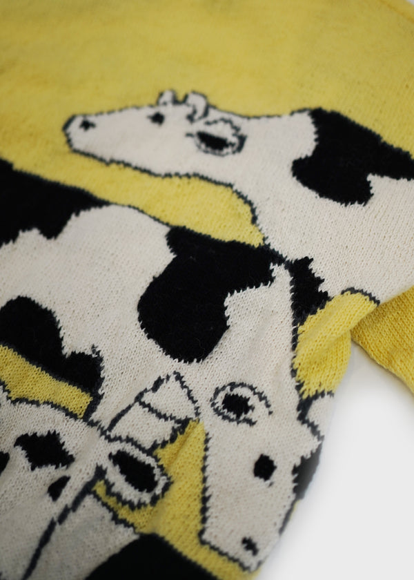 Two Tone Cow (Hand Knitted)