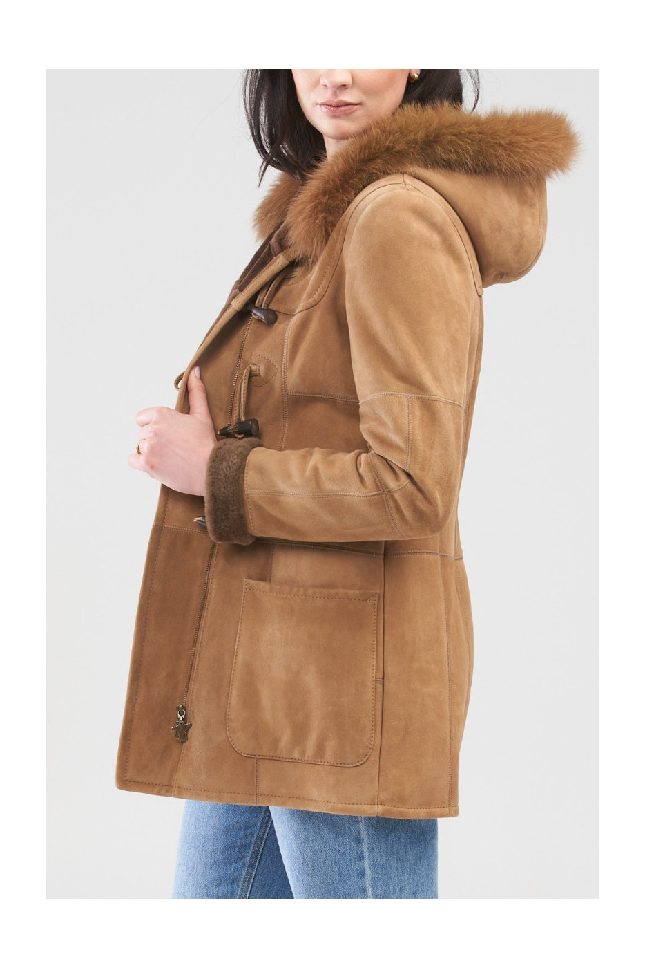 Suede shearling jacket women's outlet