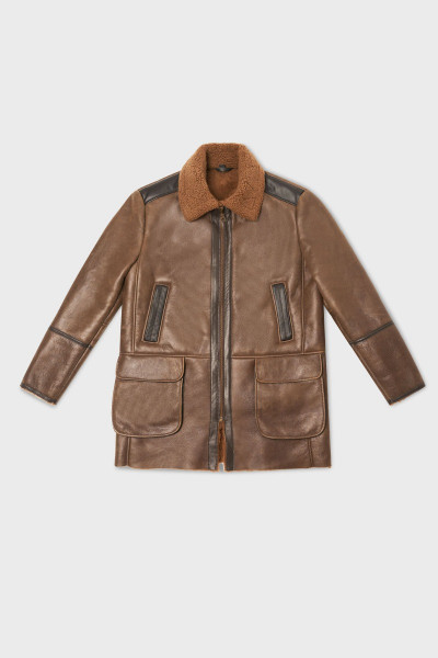 Mens hot sale lambskin coat